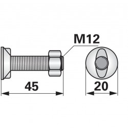 skrutka M12x45 hlava 20mm