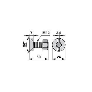 Skrutka M12x50 hlava 24mm