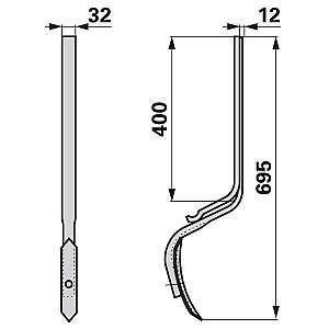 Pero kyprič stopy 32x12x695mm